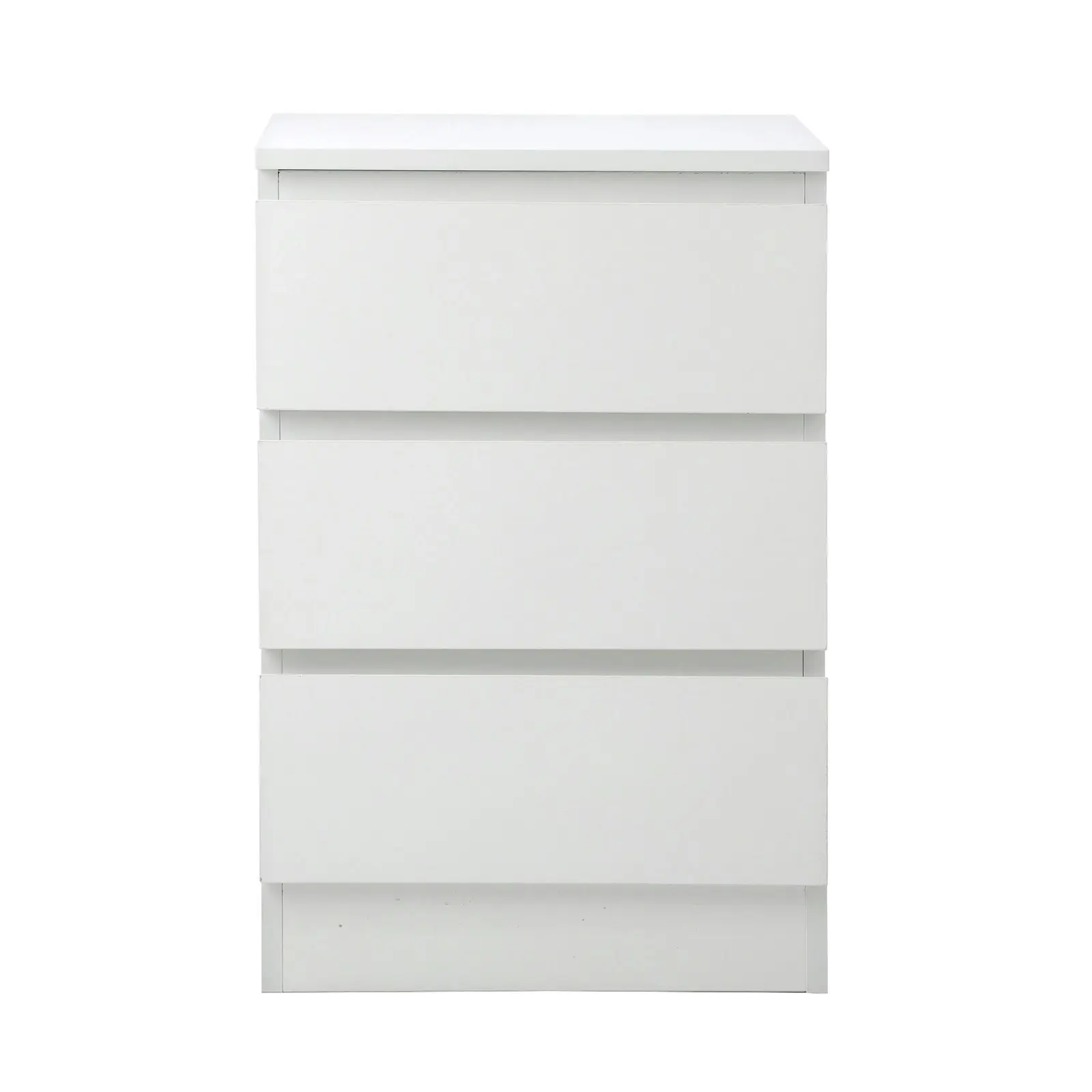 Oikiture Bedside Table 3 Drawers Side Tables Storage Cabinet Nightstand White