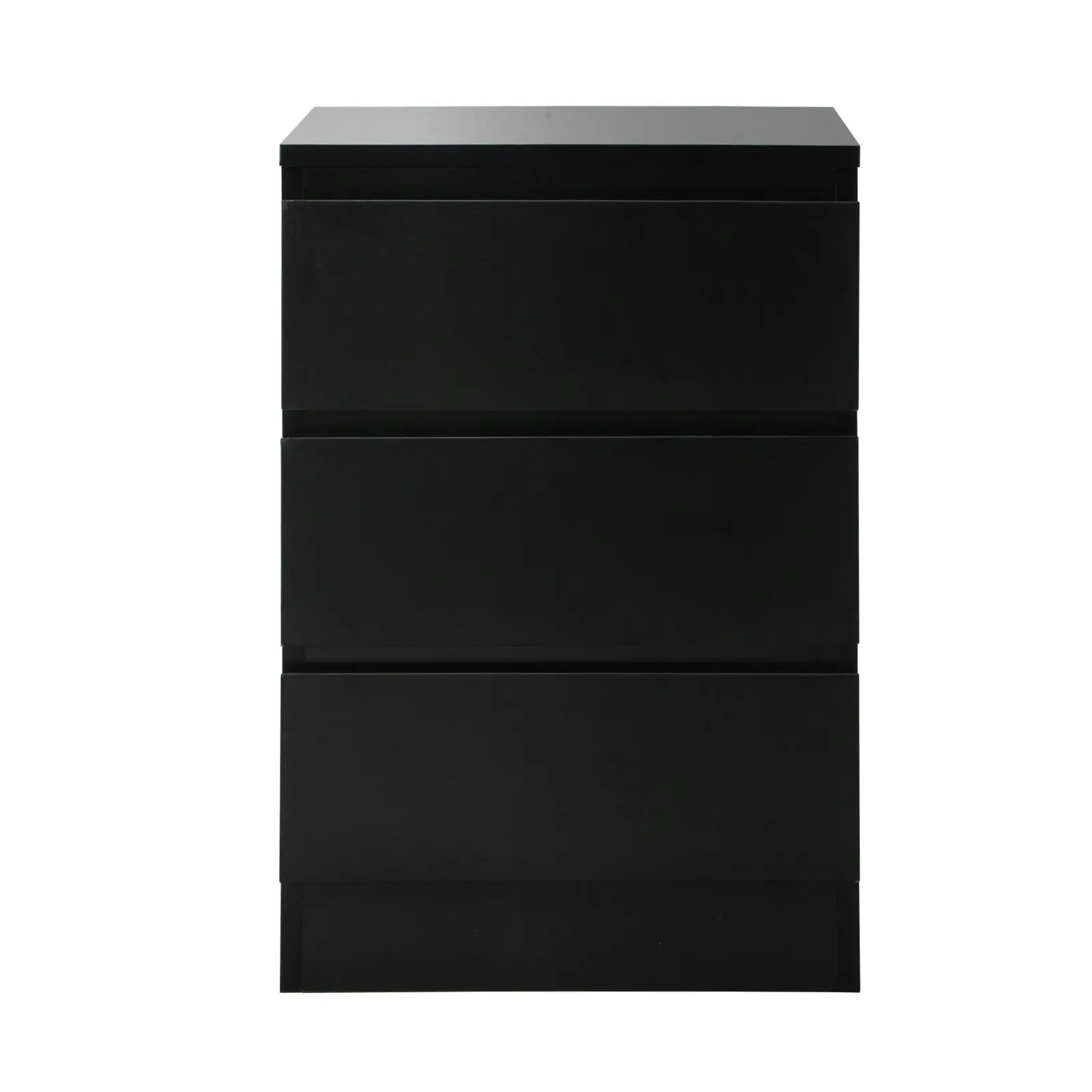 Oikiture Bedside Table 3 Drawers Side Tables Storage Cabinet Nightstand Black