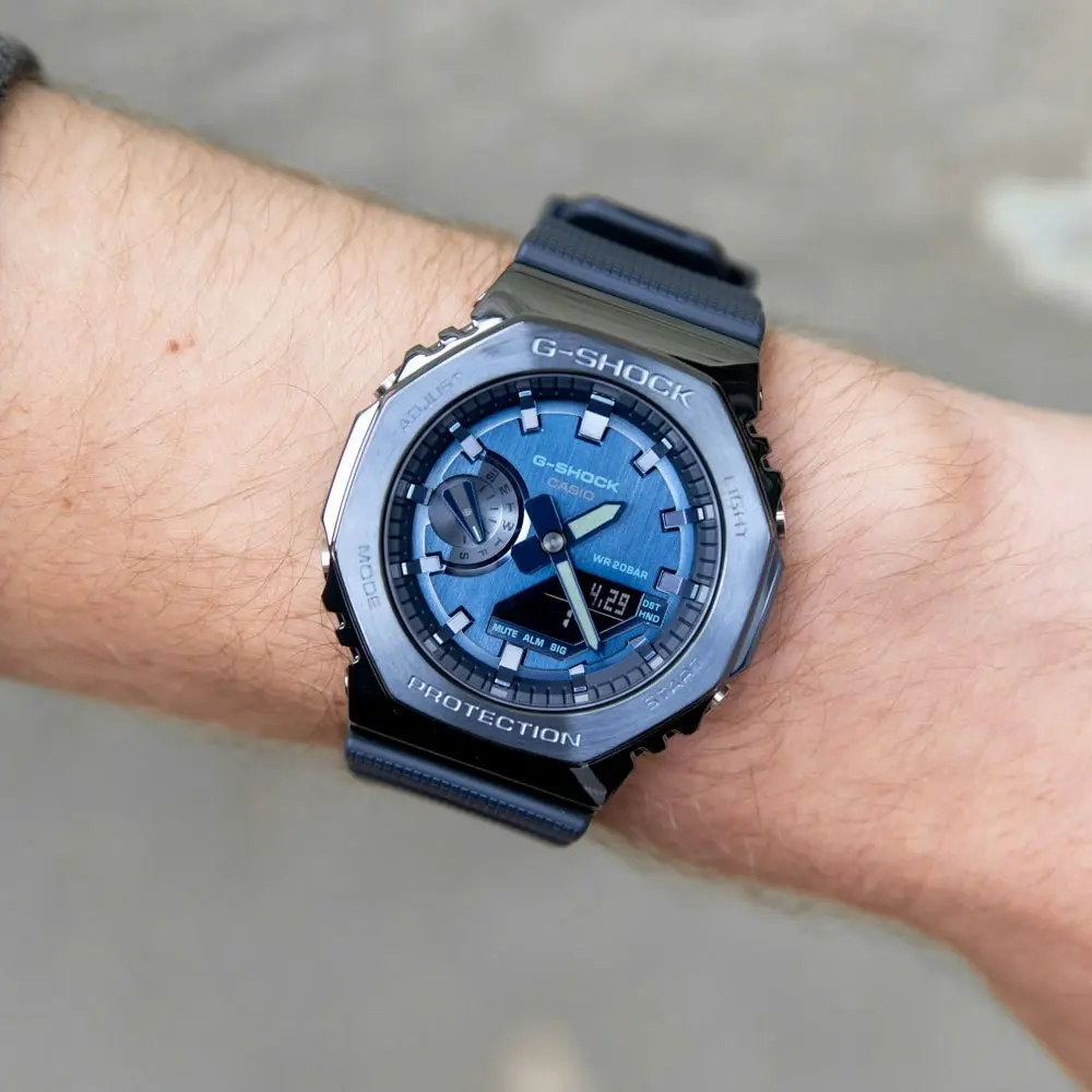 G-Shock GM2100N-2A Blue Metal Covered 'CasiOak'