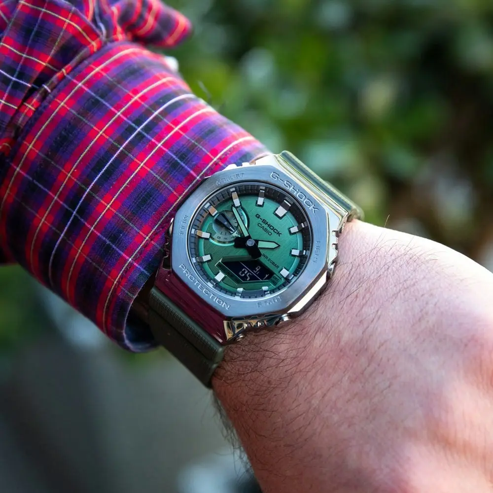 G-Shock GM2100B-3A Green Metal Covered 'CasiOak'