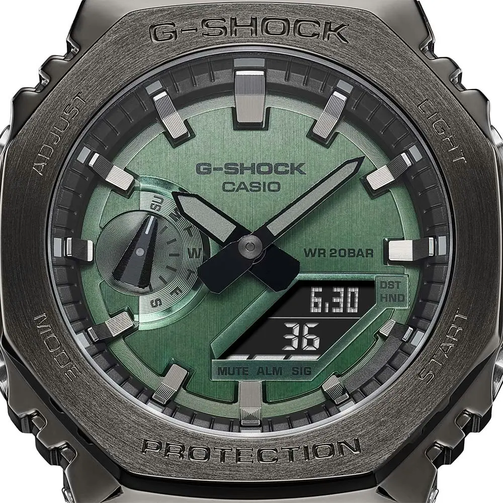 G-Shock GM2100B-3A Green Metal Covered 'CasiOak'