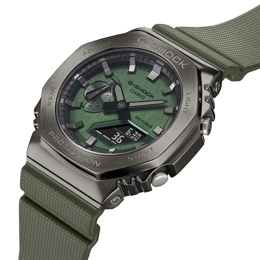 G-Shock GM2100B-3A Green Metal Covered 'CasiOak'