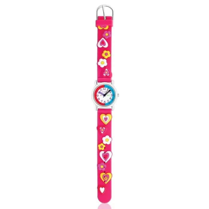 Ecc Hearts Pink Strap Kids Watch