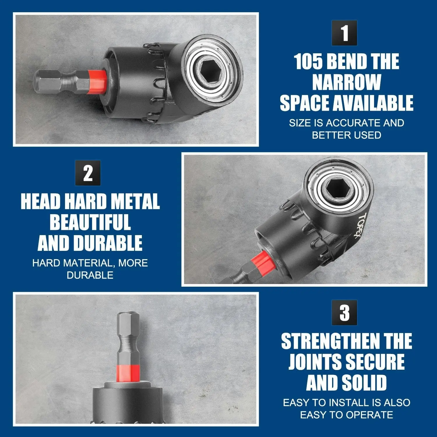 Topex 13-piece 1/4" Impact Socket Adapter Set Socket Bit Adapters Extension Bar Set