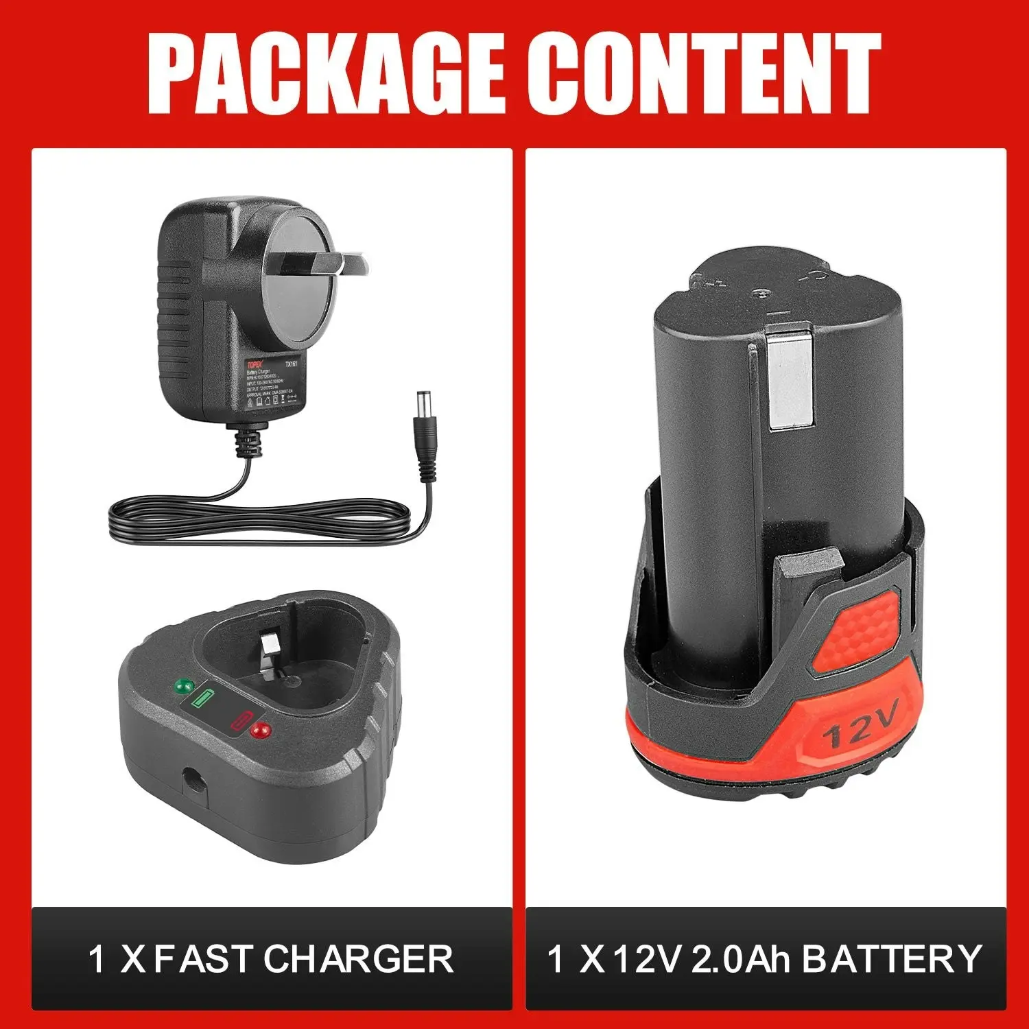 Topex 12V Battery & Charger