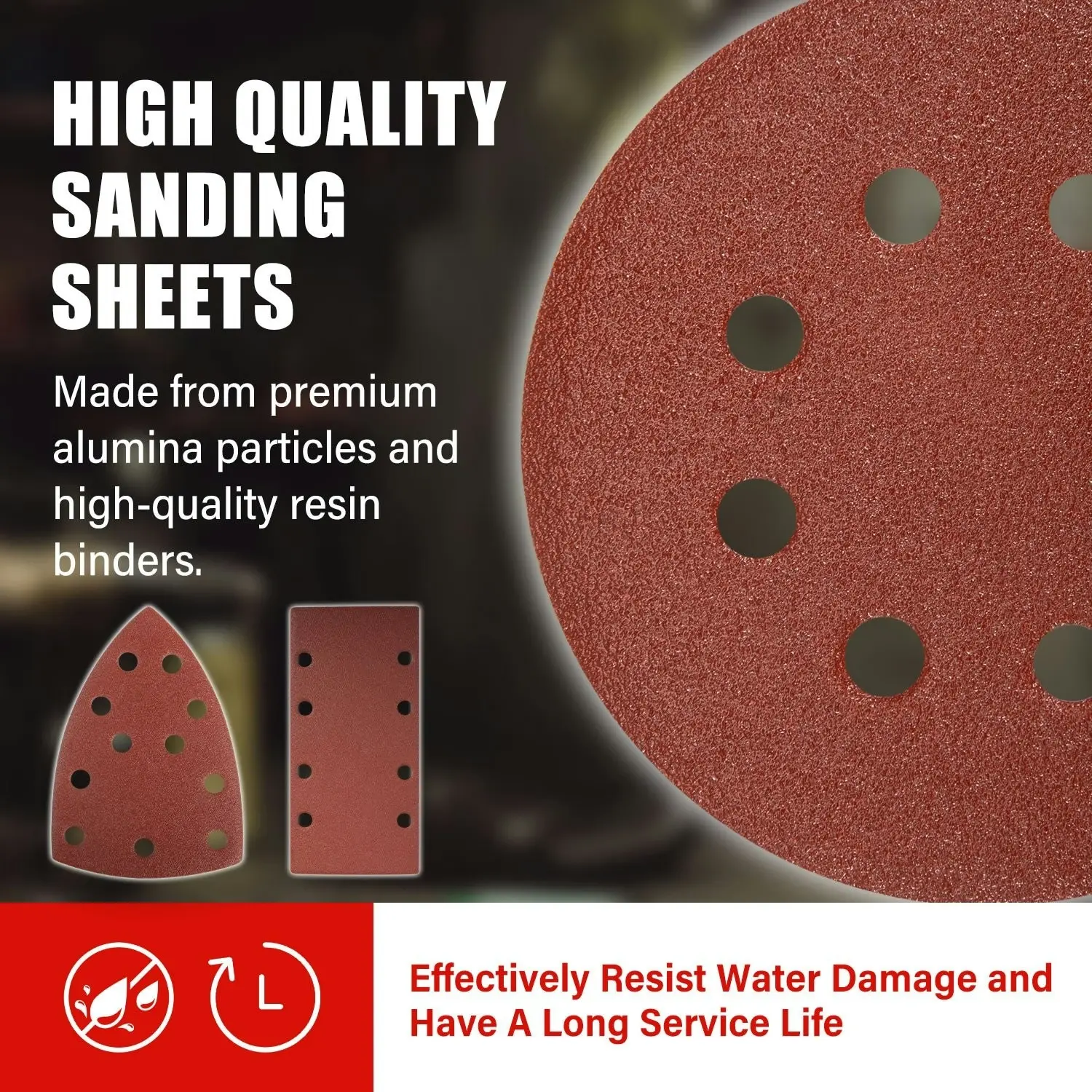 Topex Sanding Sheets Set 220Pack Oxide Sandpaper Sanding Paper Pads Abrasive Sheet Hook&Loop Mixed Grits Coarse Accessories for Topex Sanders