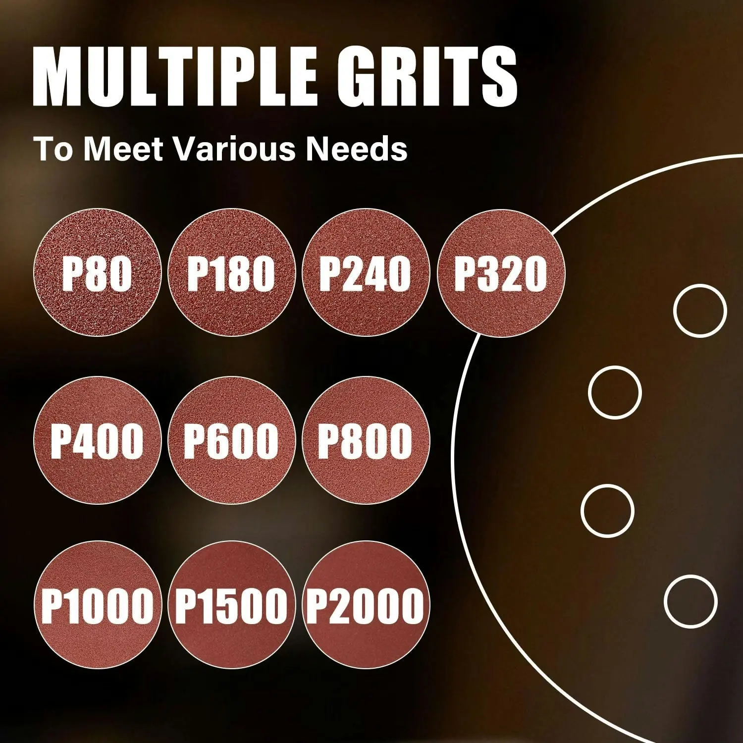 Topex 125mm Orbital Sanding Discs Oxide Sandpaper Sanding Paper Pads Abrasive Sheet Hook&Loop Mixed Grits Coarse Accessories Topex Sanders