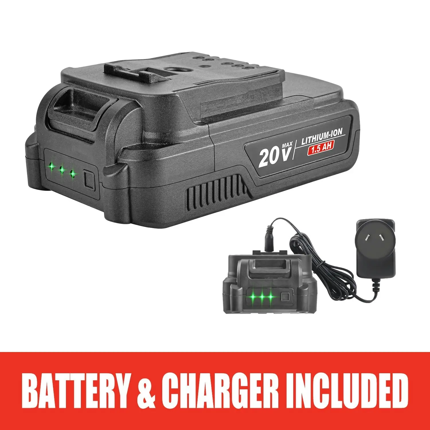 Topex 2 in 1 20V Cordless Impact Wrench Driver 1/2" w/ Sockets Battery & Charger