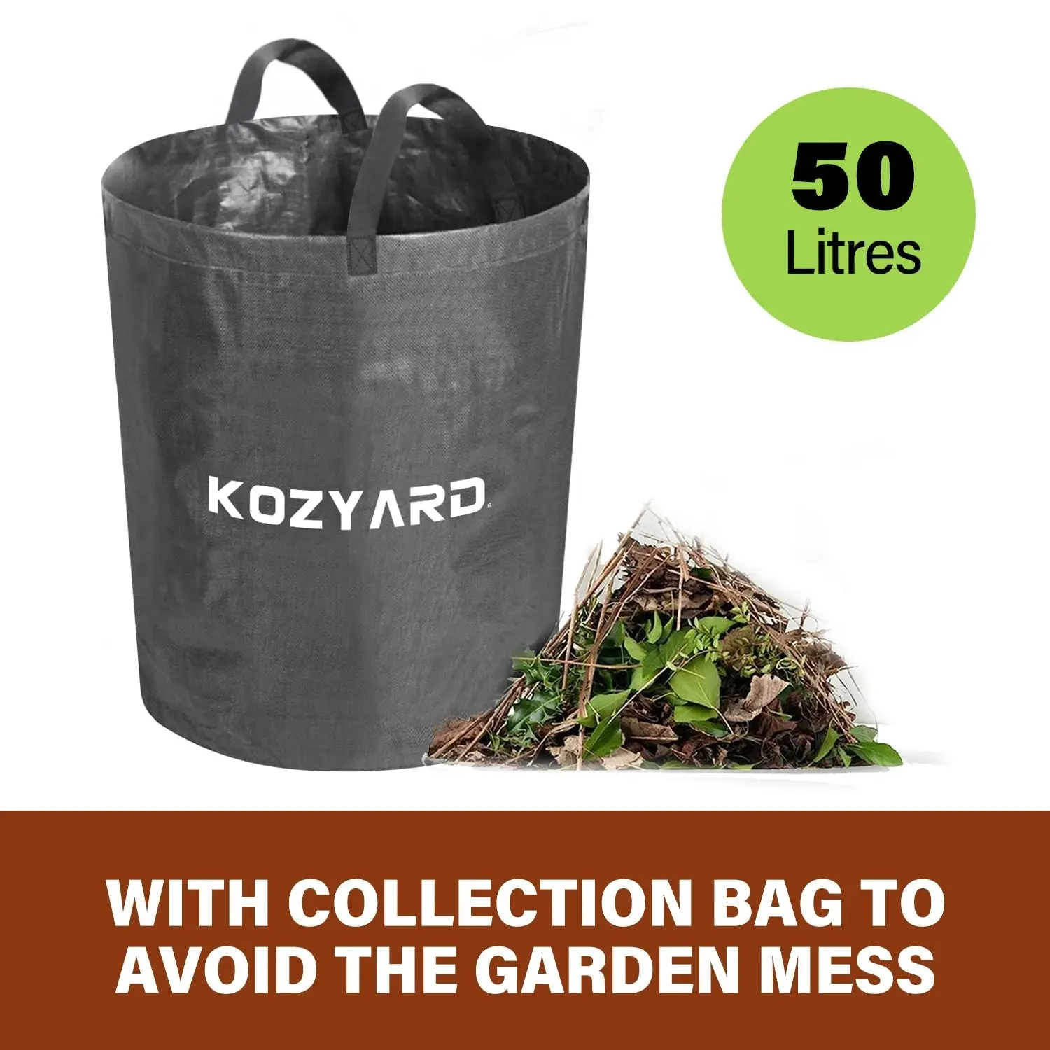 Kozyard 2400W Electric Wood Chipper Garden Shredder w/ Collection Bag & Feed Baffle