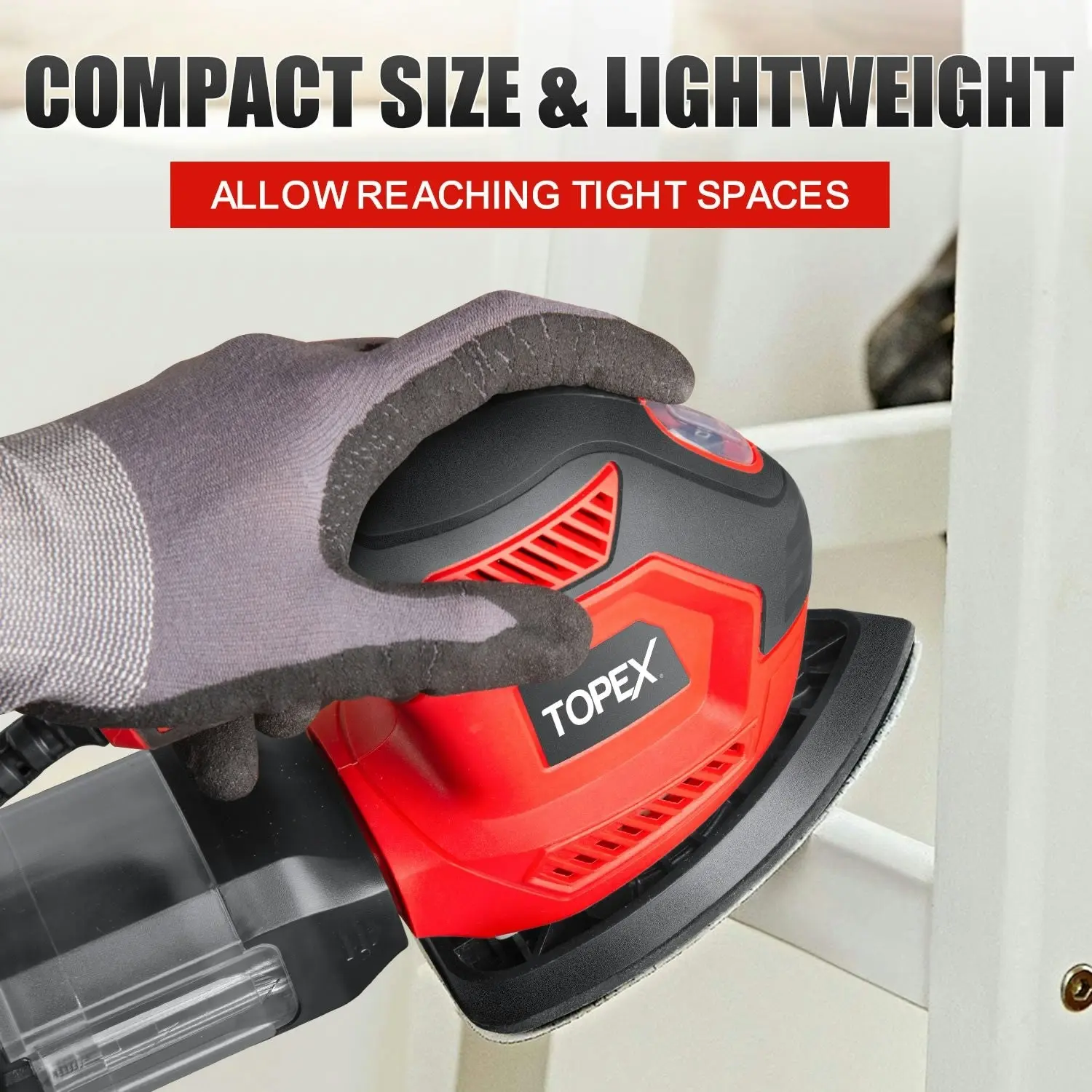 Topex 200w Electric Detail Sander with Sandpaper Polisher&Dust Box Small Triangular Palm Sander