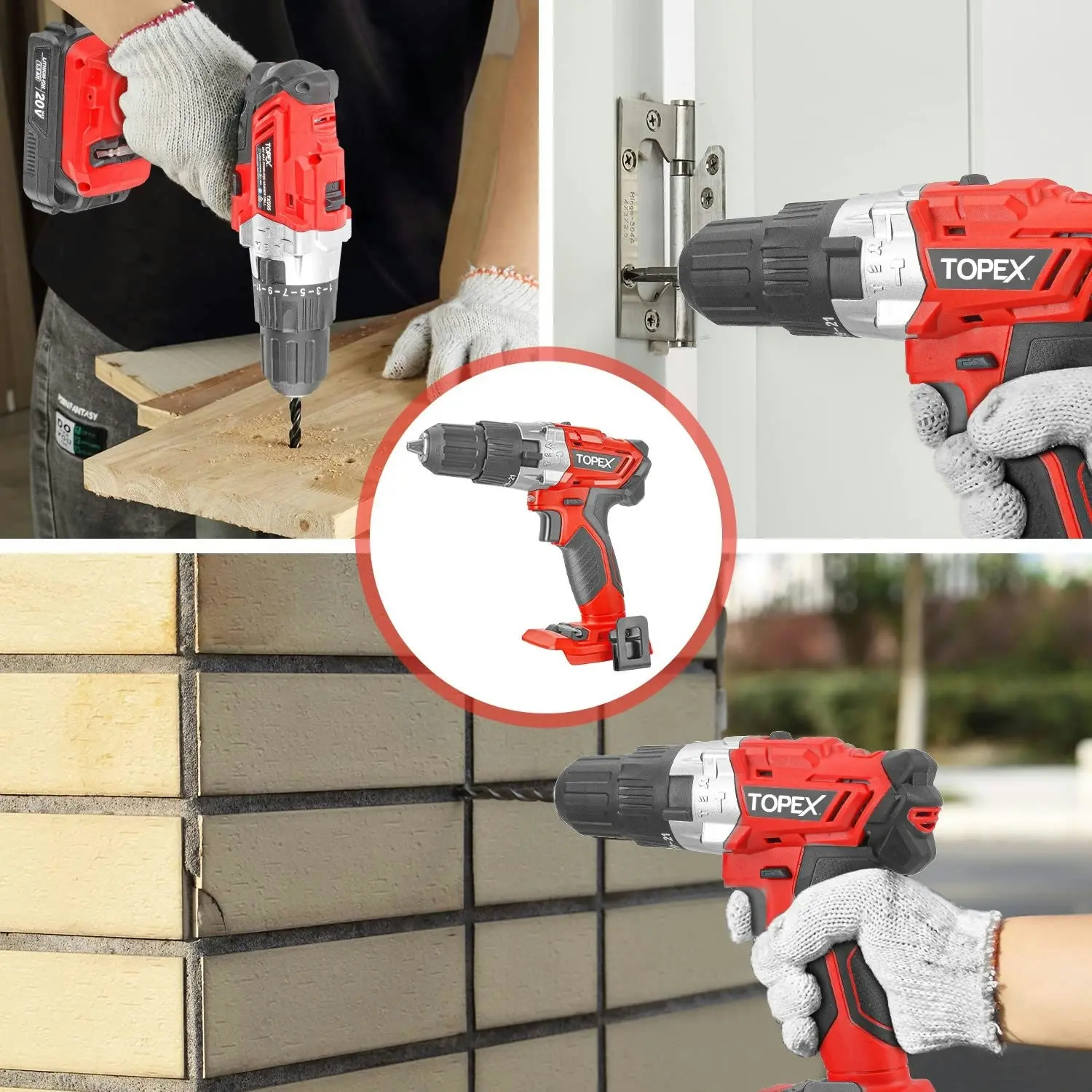 Topex Cordless Drill Driver Impact Hammer drill (Skin)