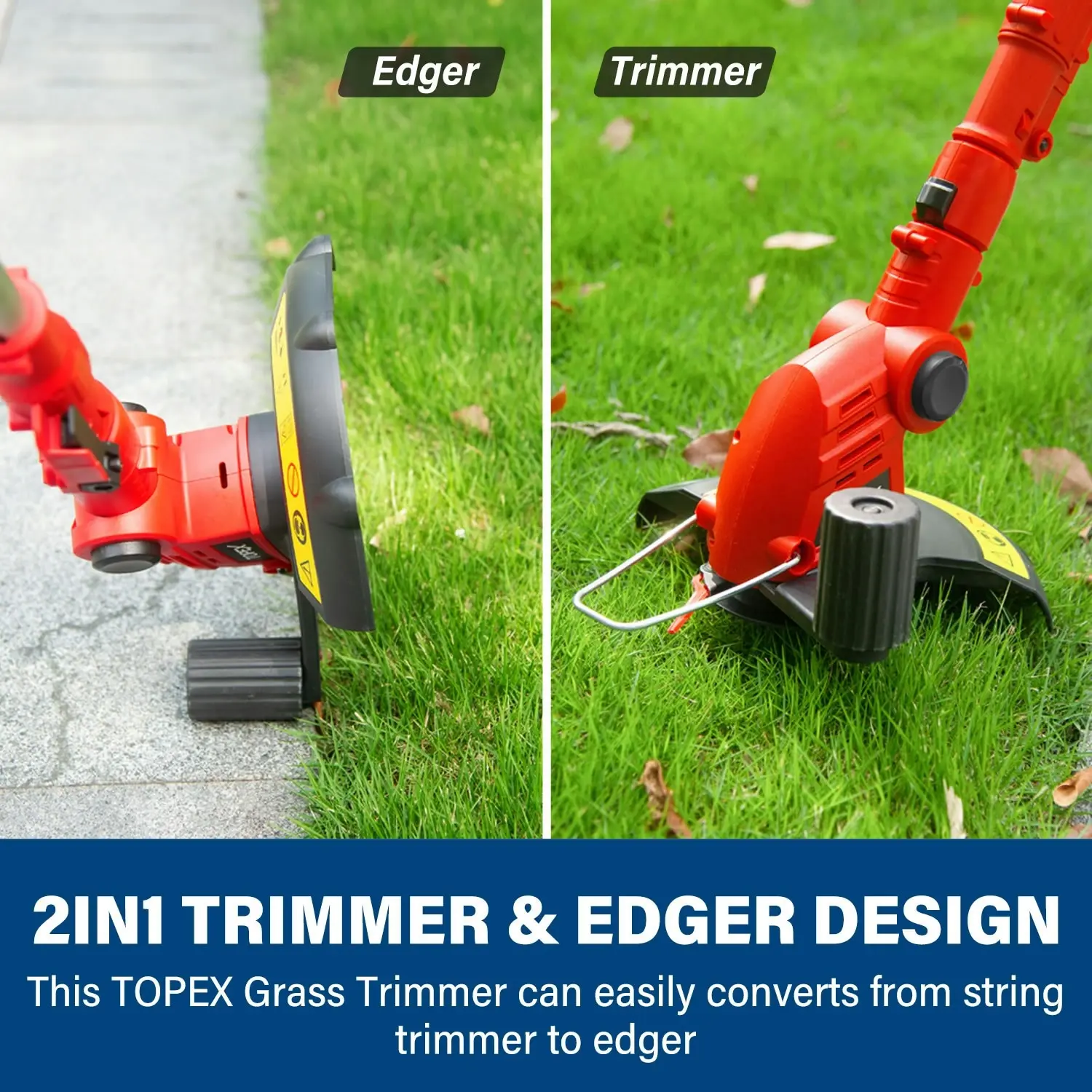 Topex 20V Cordless Hedge Trimmer and Grass Trimmer Combo Kit w/ Battery