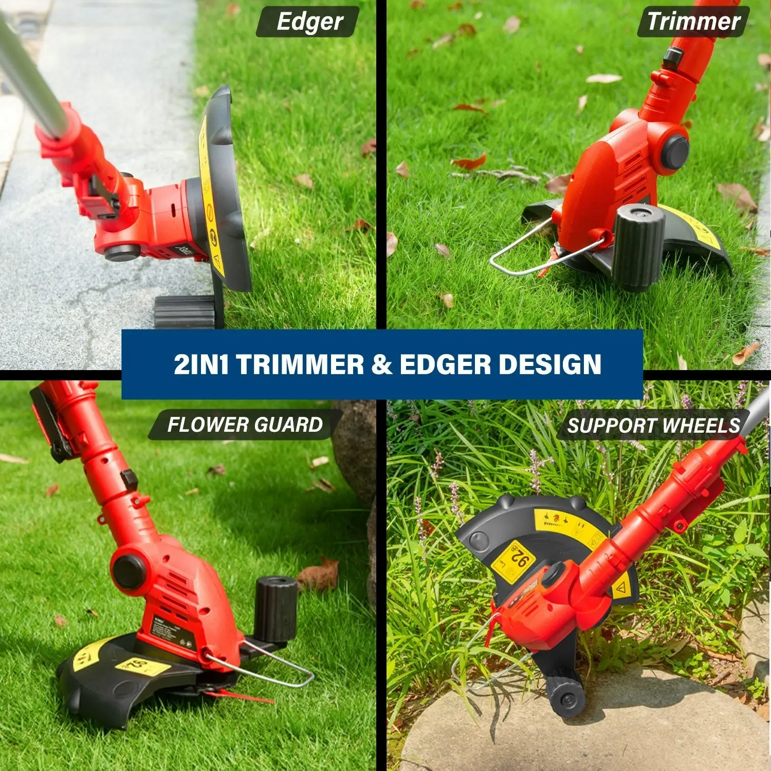 Topex 20V Cordless Power Tool Kit Chainsaw Hedge Trimmer Leaf Blower Grass Trimmer