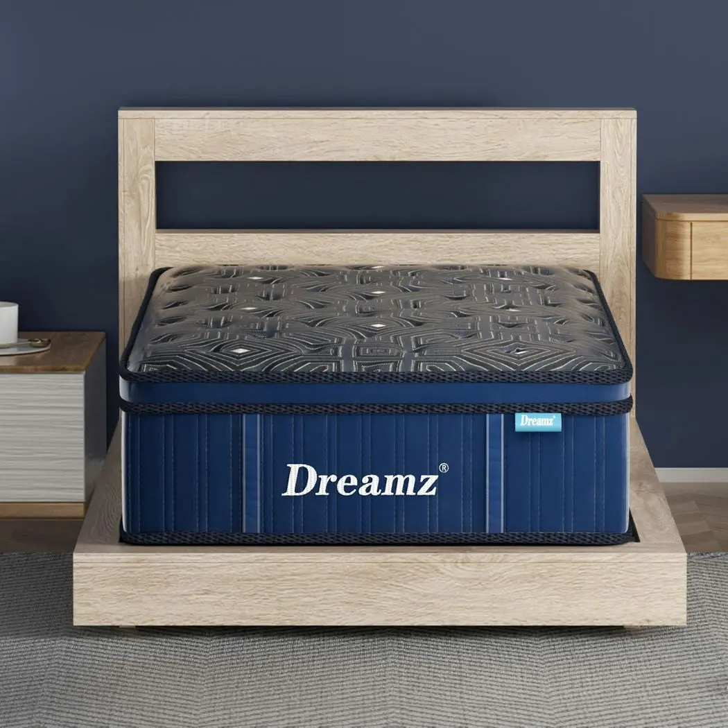 Dreamz Spring Mattress Bed Euro Top Pocket Spring Medium Firm Foam King Single