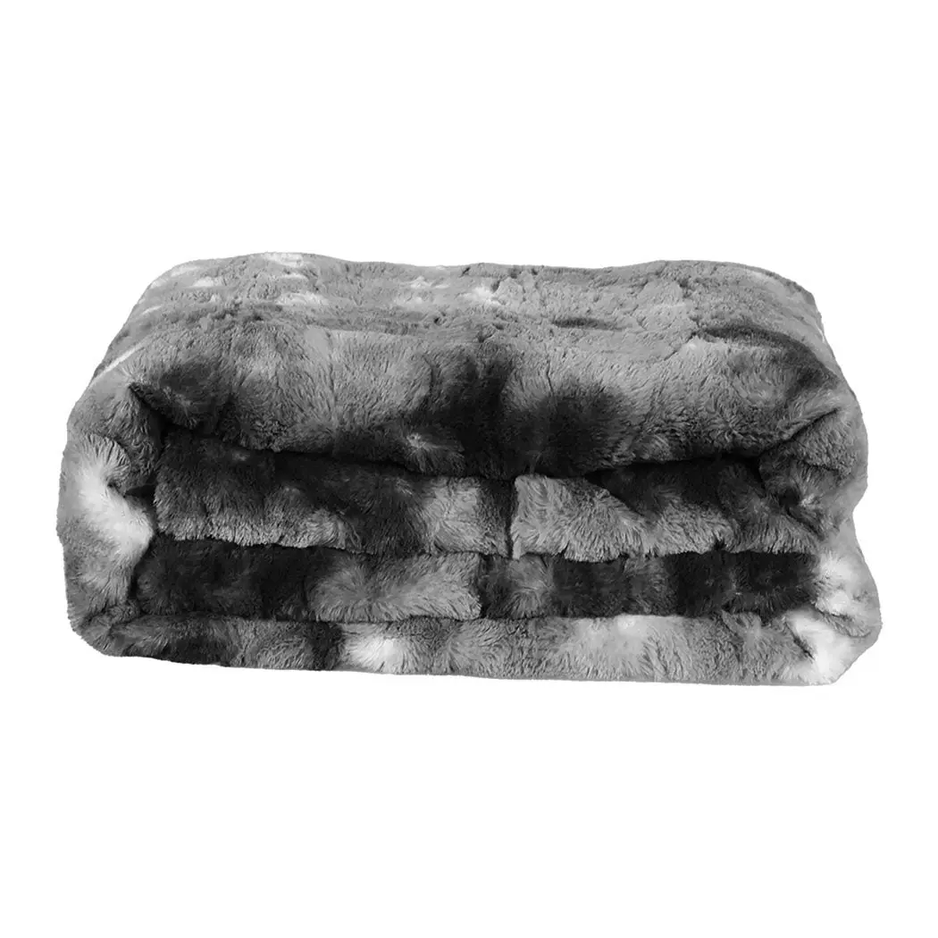 Dreamz Throw Blanket Luxury Tie-dyed Faux Fur 500GSM Bed SofaThick 127x152cm