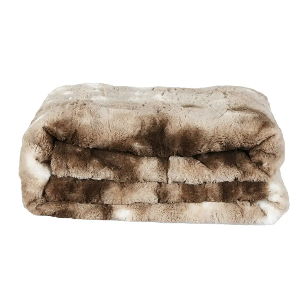 Dreamz Throw Blanket Luxury Tie-dyed Faux Fur 500GSM Bed SofaThick 127x152cm