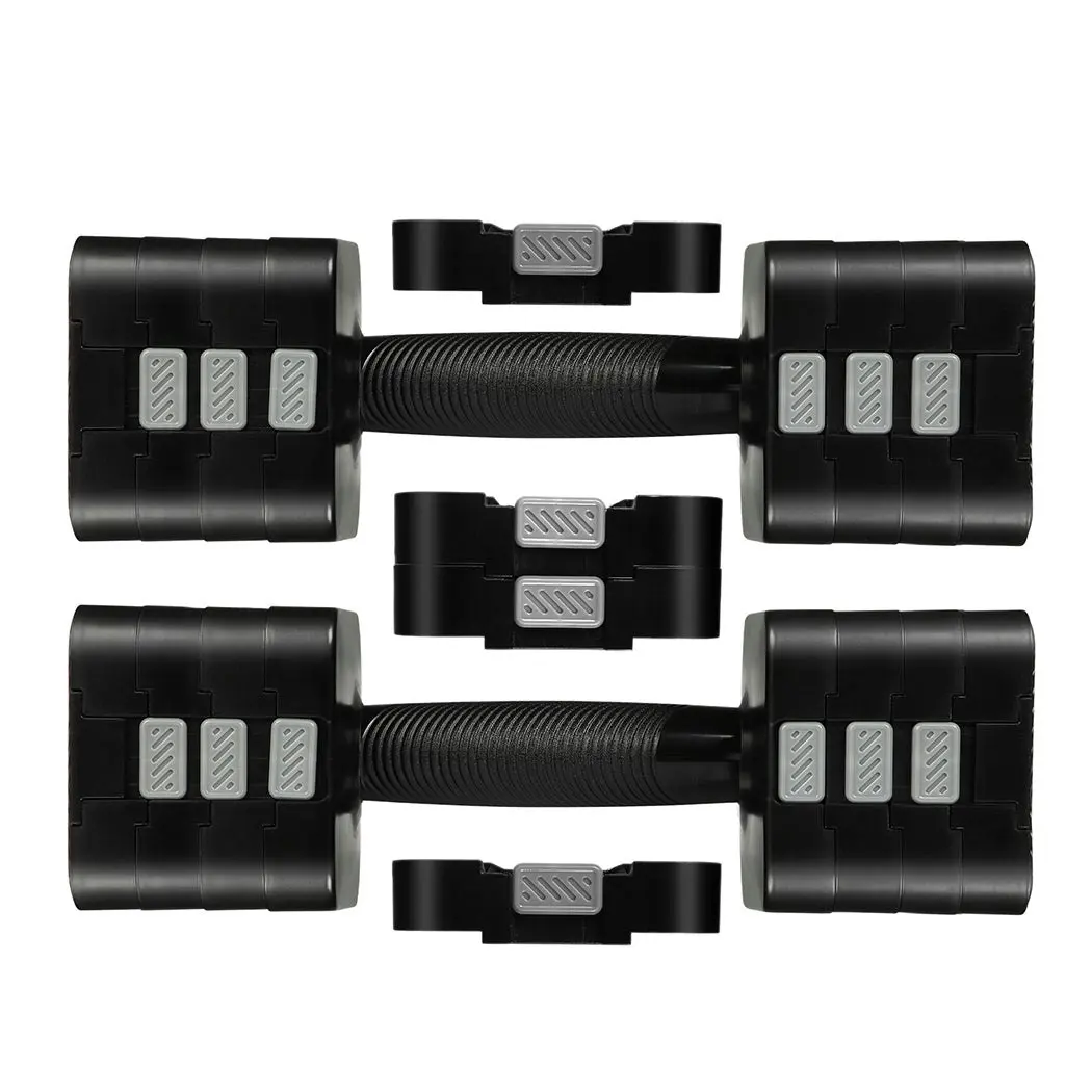 Centra A Pair 2.8KG-10KG Adjustable Dumbbells With Metal Weight Block Set Black