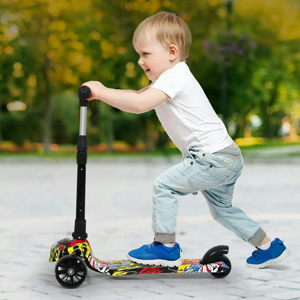 BoPeep Foldable Kids Scooter Adjustable Height Flashing LED Music Multi-colour