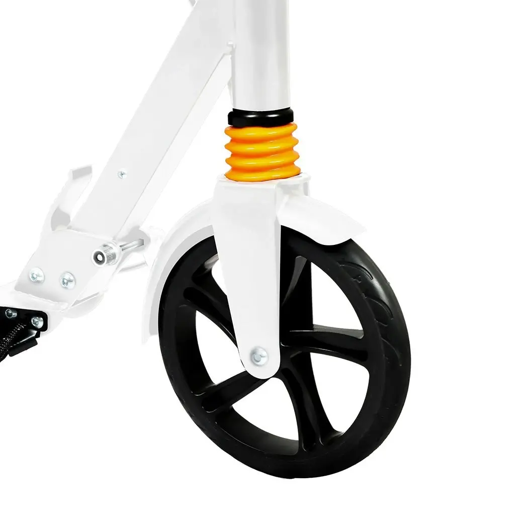 Monvelo Adult Commuter Foldable Scooter Push Kick 2 Big Wheel Disc Brake White