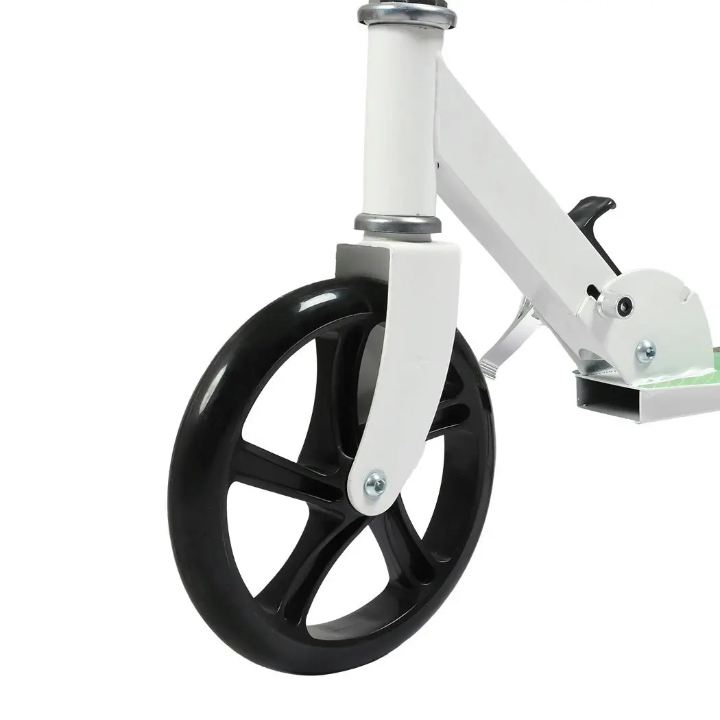 Monvelo Folding Scooter Dual Large Wheels Adjustable Adult Commuter Teen White