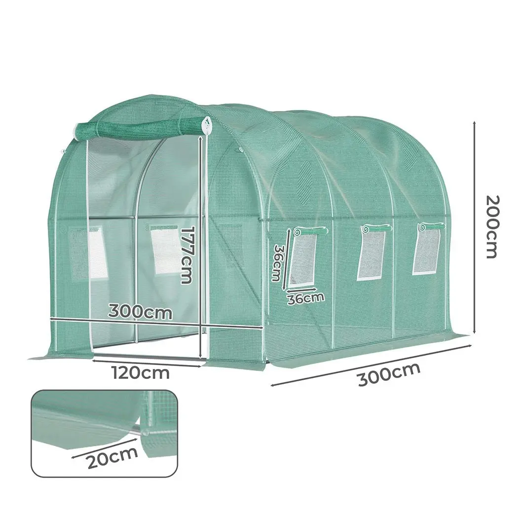 Lambu Greenhouse Walk-In Green House Shed Storage Hoop Tunnel Polytunnel PE 3M