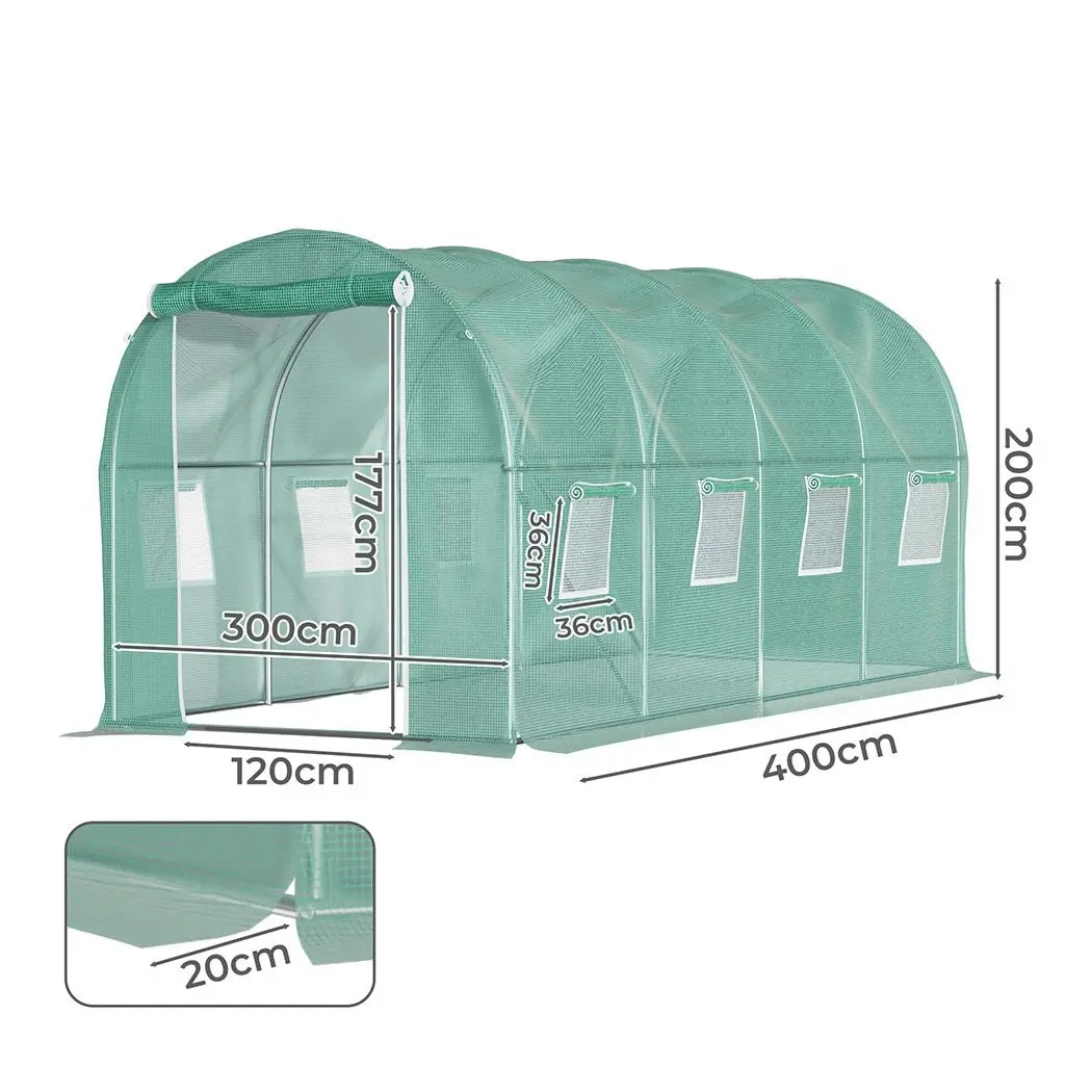 Lambu Greenhouse Walk-In Green House Shed Storage Hoop Tunnel Polytunnel PE 4M