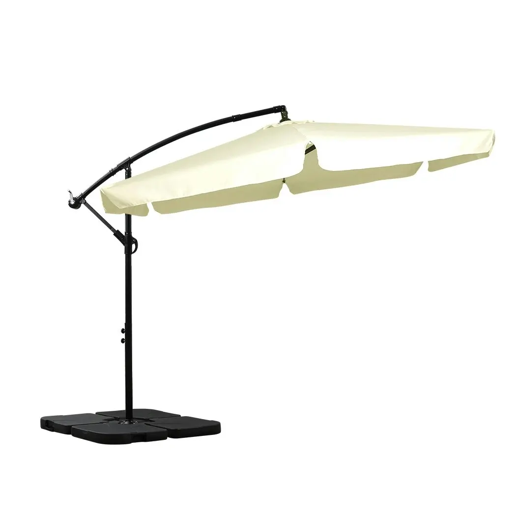 Mountview 3M Outdoor Umbrella Beach Umbrellas Cantilever Garden Patio Base Stand