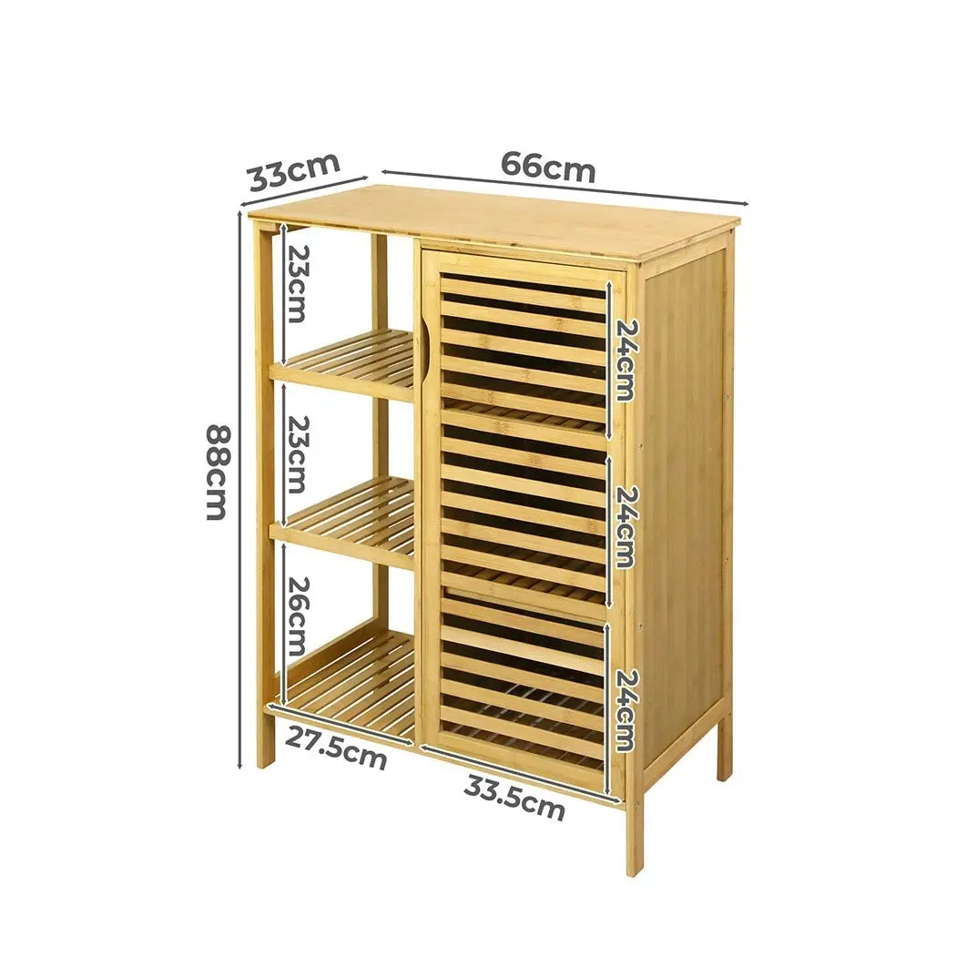 Levede Bamboo Shoe Storage Cabinet Laundry Organizer Cupboard Freestanding