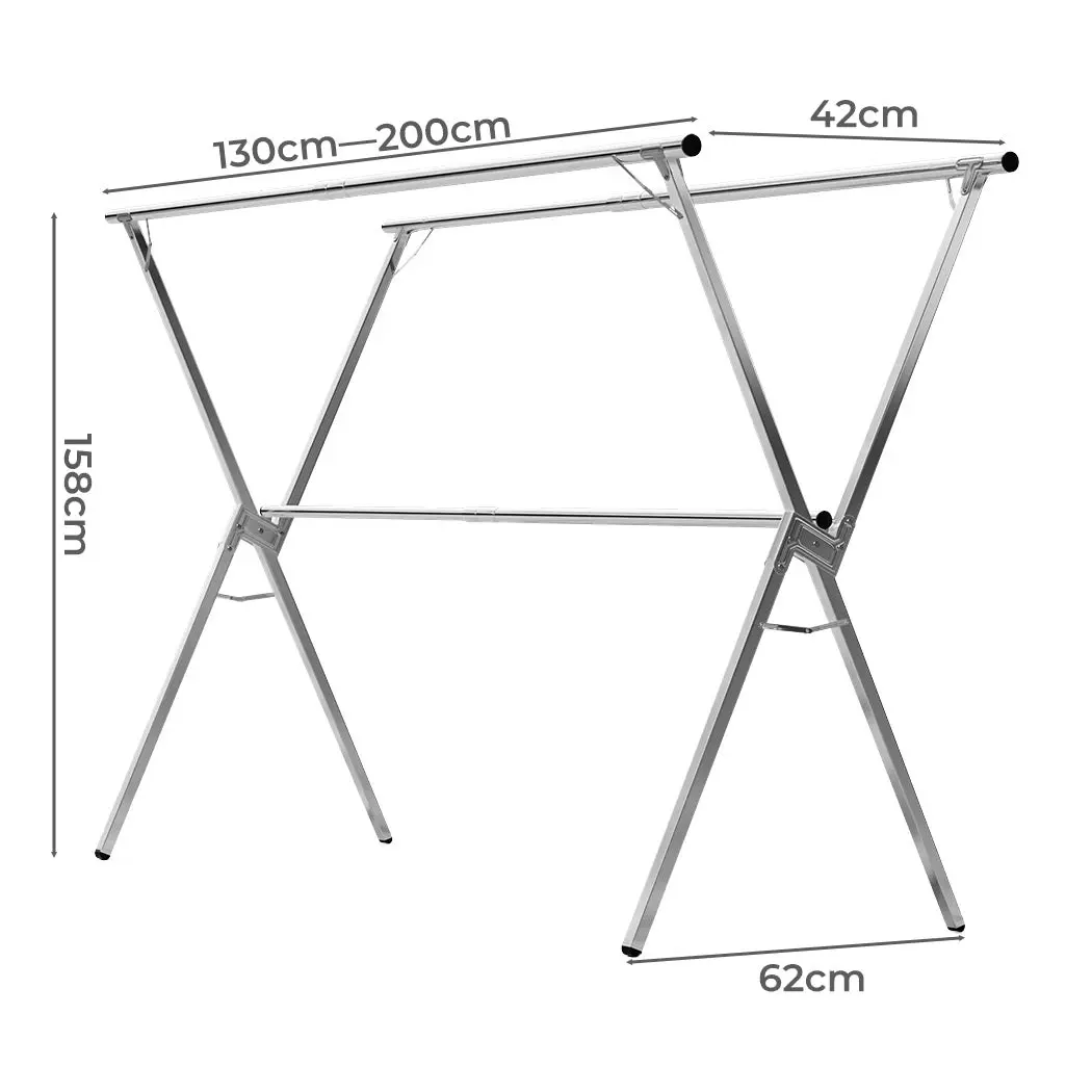 Levede Clothes Drying Airer Garment Rack Laundry Adjustable Foldable 130-200cm