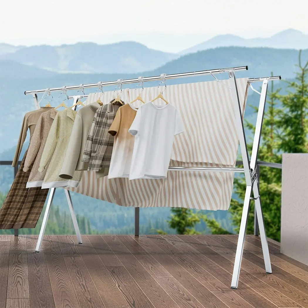 Levede Clothes Drying Airer Garment Rack Laundry Adjustable Foldable 130-200cm