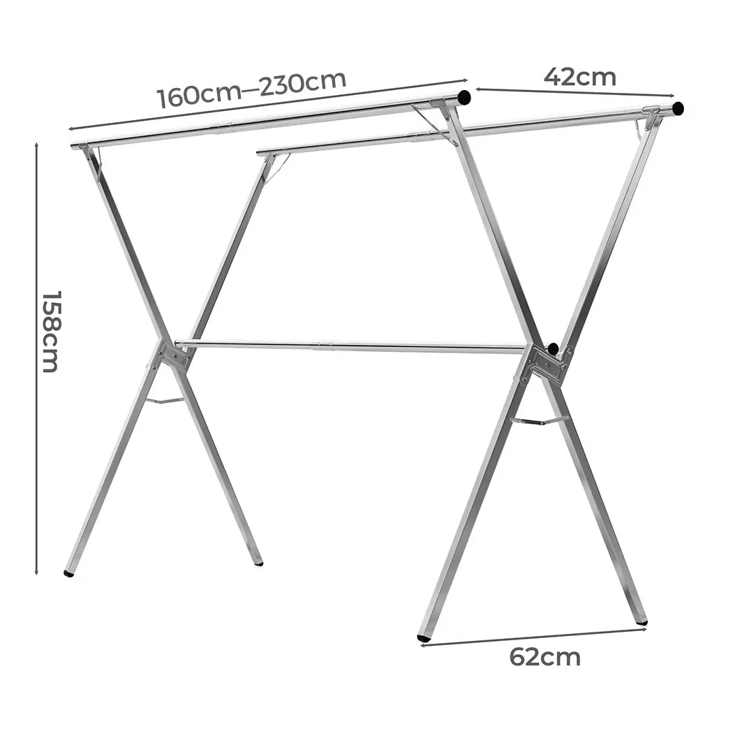 Levede Clothes Drying Airer Garment Rack Laundry Adjustable Foldable 160-230cm