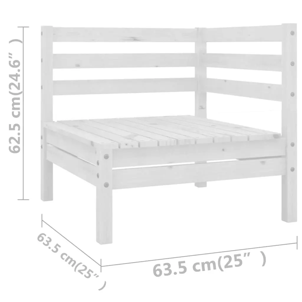 10 Piece Garden Lounge Set Solid Pinewood White 3083190