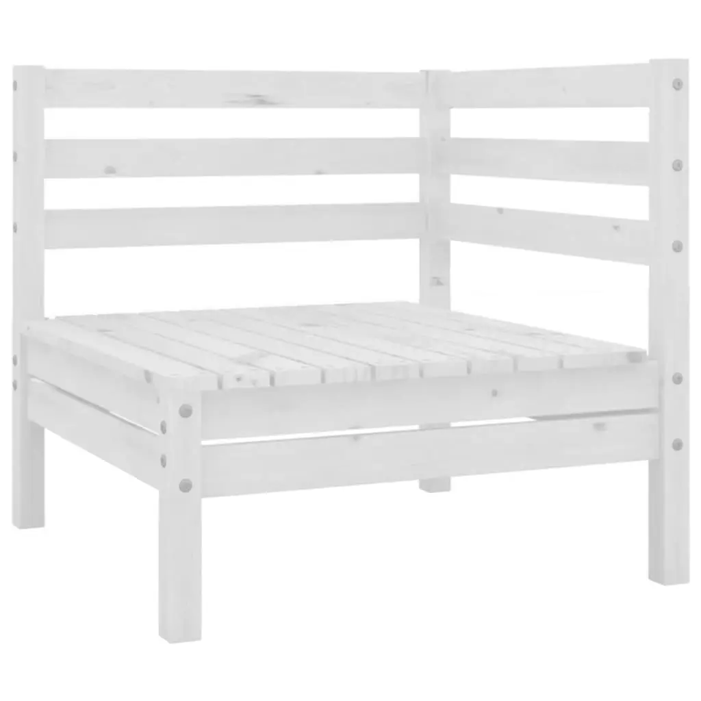 10 Piece Garden Lounge Set Solid Pinewood White 3083190