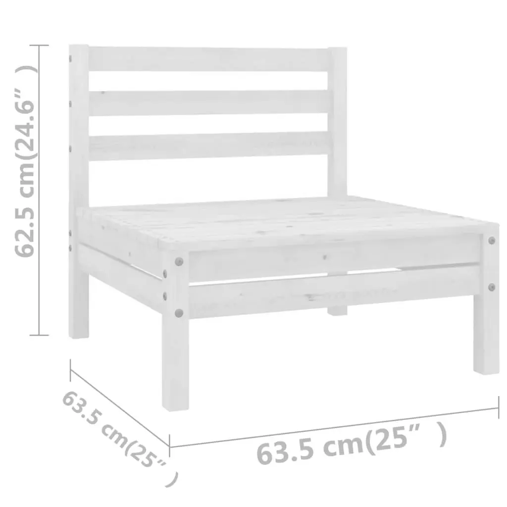 10 Piece Garden Lounge Set Solid Pinewood White 3083190