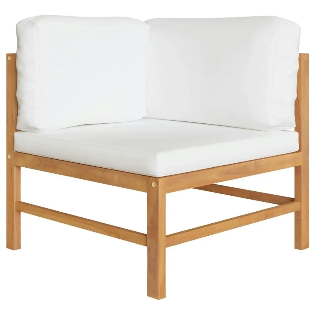 10 Piece Garden Lounge Set with Cream Cushions Solid Teak Wood 3087226