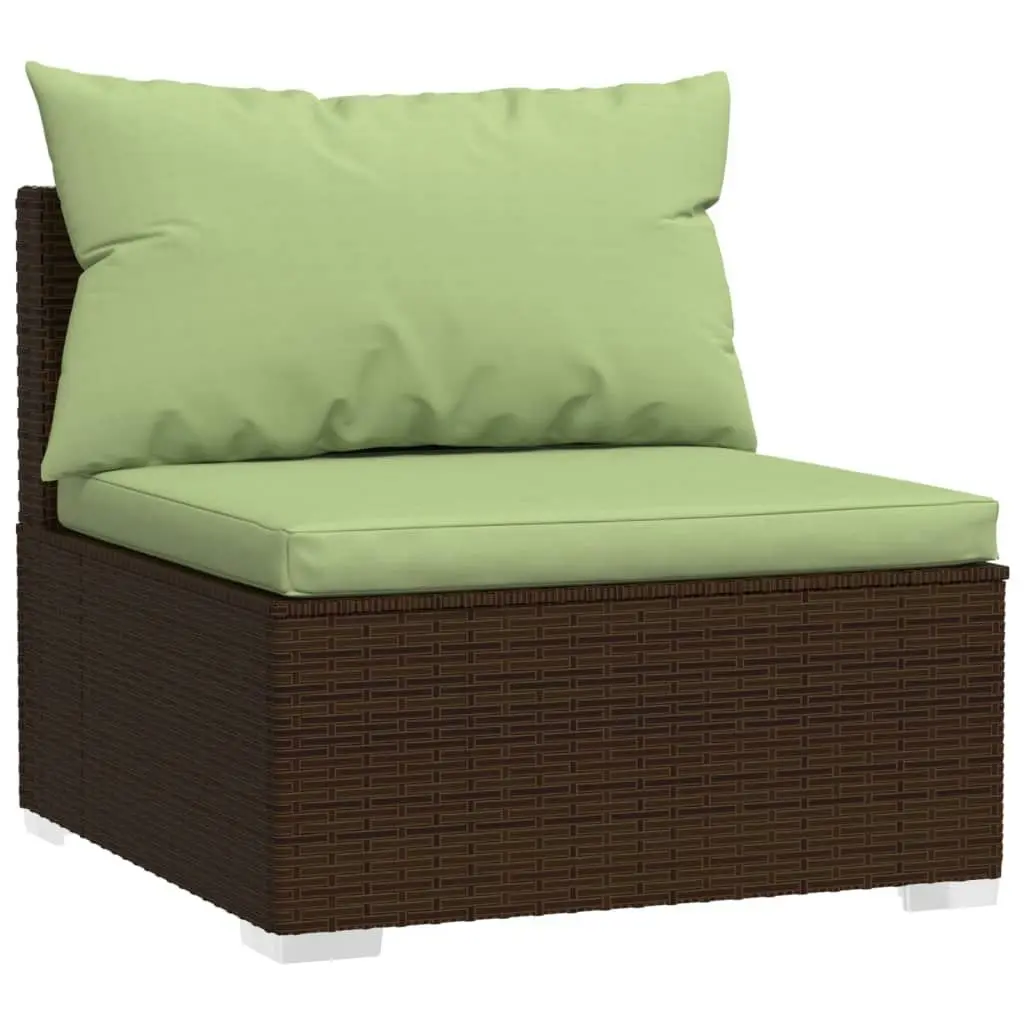 11 Piece Garden Lounge Set with Cushions Poly Rattan Brown 3102788