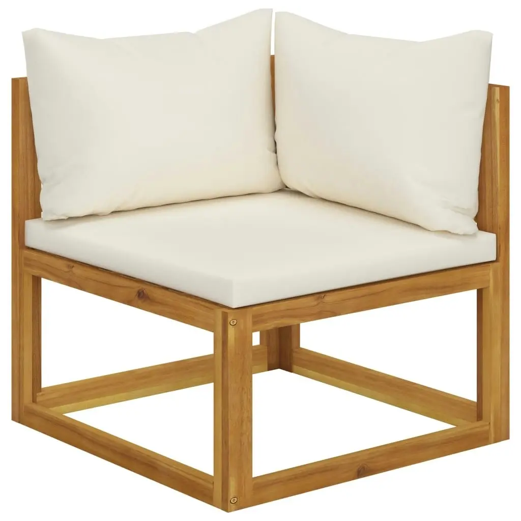 11 Piece Garden Lounge Set with Cushion Cream Solid Acacia Wood 3057648