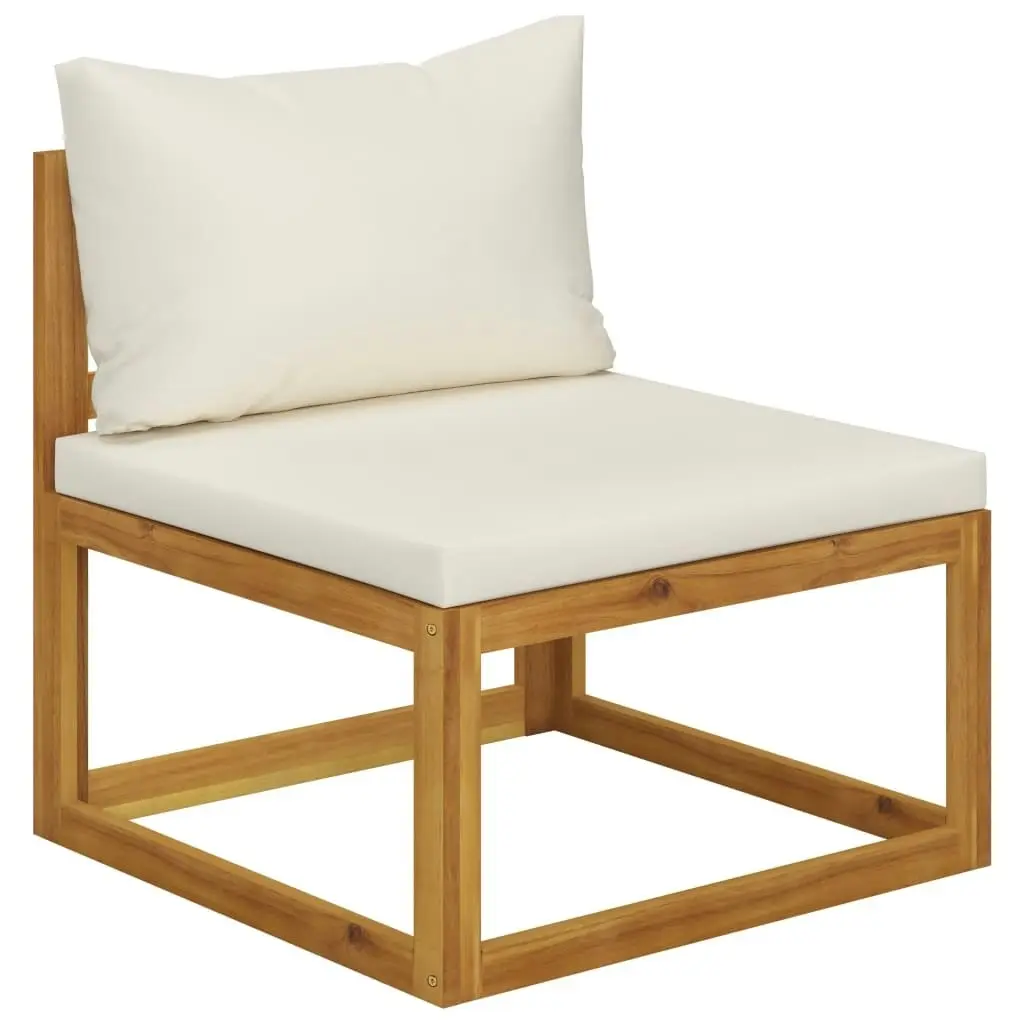 11 Piece Garden Lounge Set with Cushion Cream Solid Acacia Wood 3057648