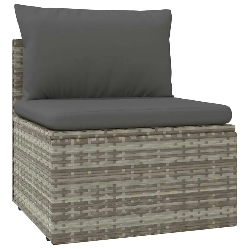 10 Piece Garden Lounge Set with Cushions Grey Poly Rattan 3157410