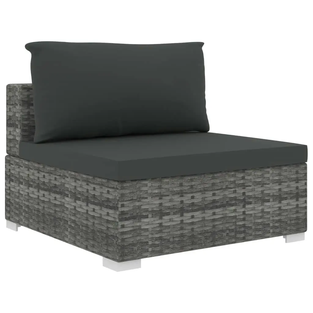 13 Piece Garden Lounge Set with Cushions Poly Rattan Grey 46759