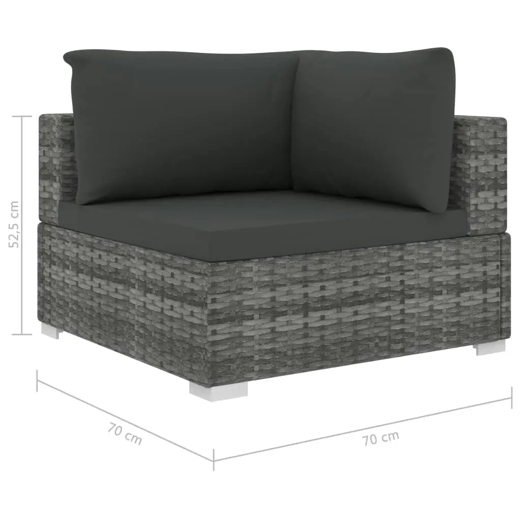 13 Piece Garden Lounge Set with Cushions Poly Rattan Grey 46759