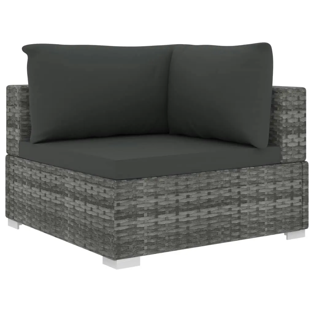 13 Piece Garden Lounge Set with Cushions Poly Rattan Grey 46759