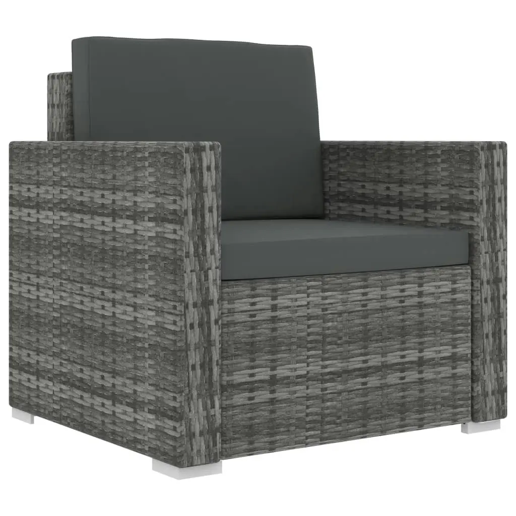 13 Piece Garden Lounge Set with Cushions Poly Rattan Grey 46759