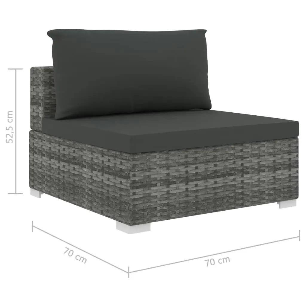 13 Piece Garden Lounge Set with Cushions Poly Rattan Grey 46759