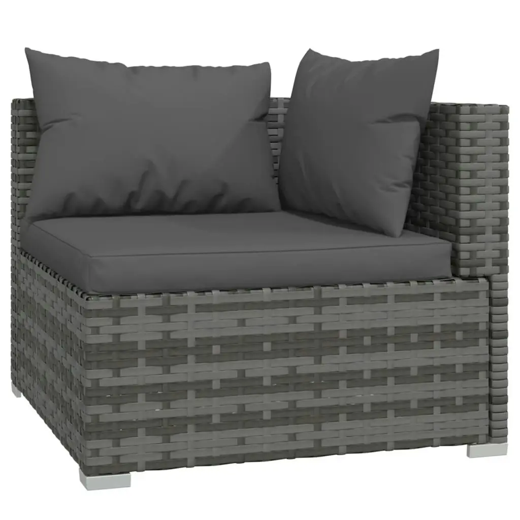 13 Piece Garden Lounge Set with Cushions Poly Rattan Grey 3101597