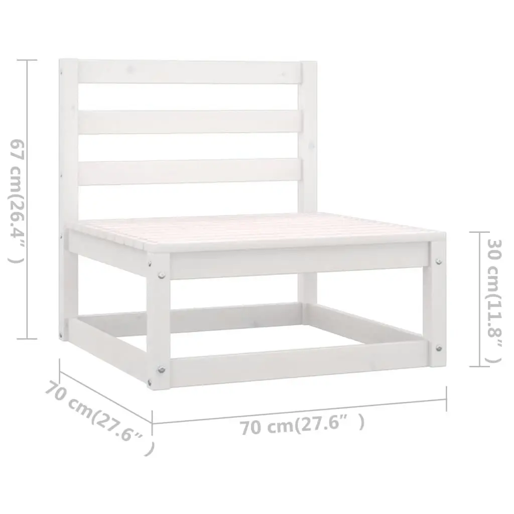 10 Piece Garden Lounge Set White Solid Pinewood 3075760