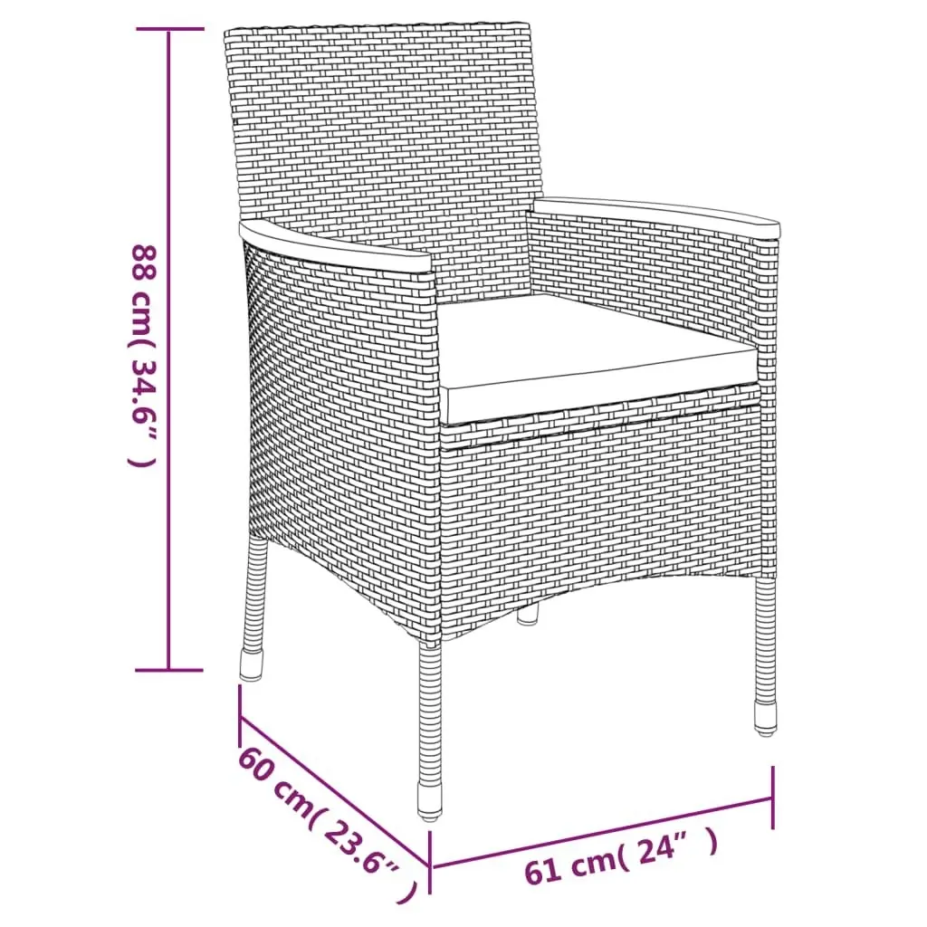 11 Piece Garden Dining Set with Cushions Grey Poly Rattan 3187371