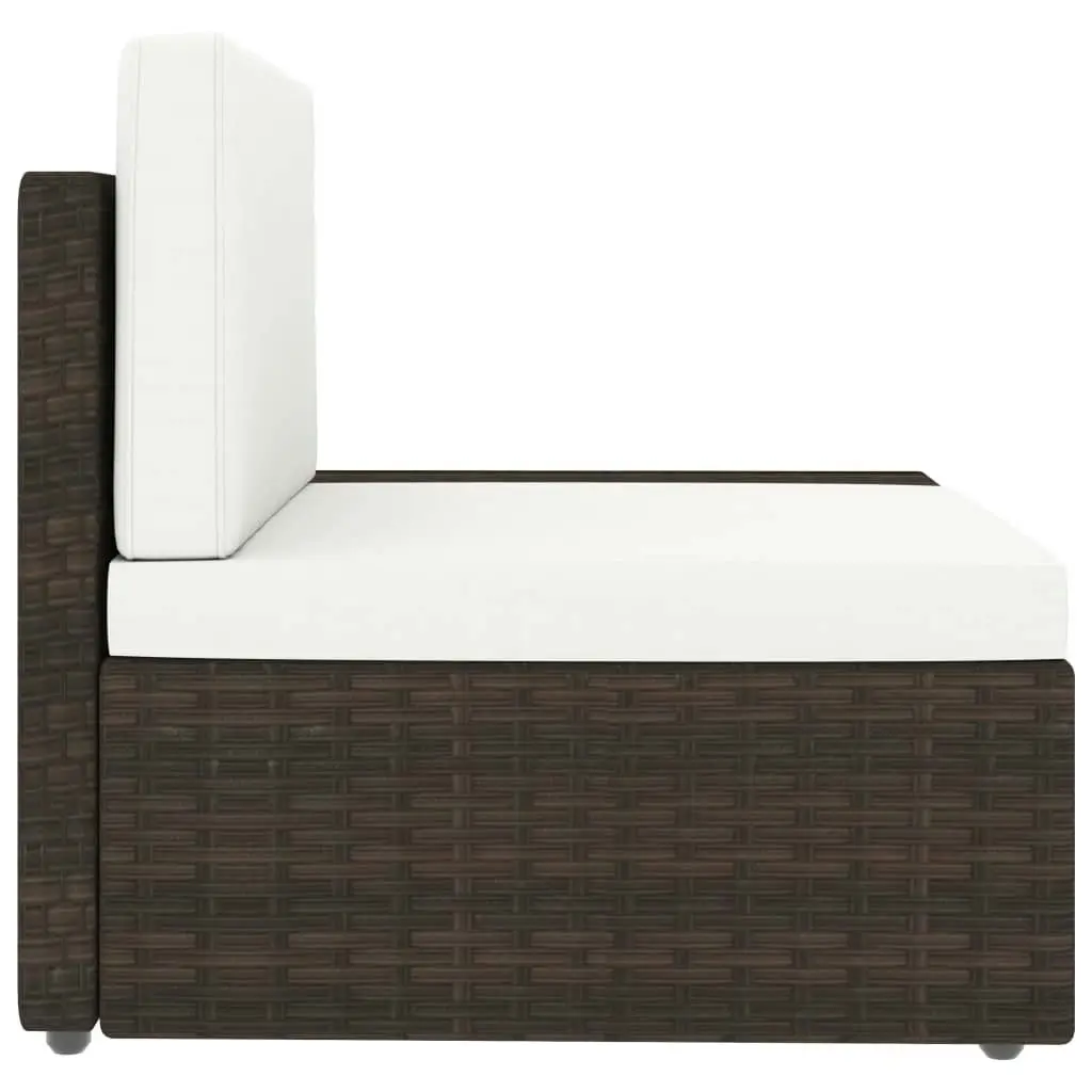 10 Piece Garden Lounge Set Poly Rattan Brown 3054598