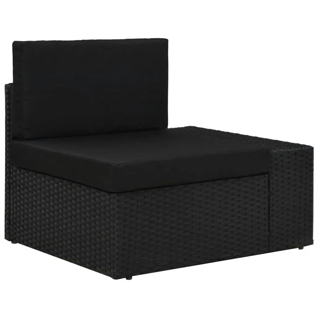 10 Piece Garden Lounge Set Poly Rattan Black 3054583