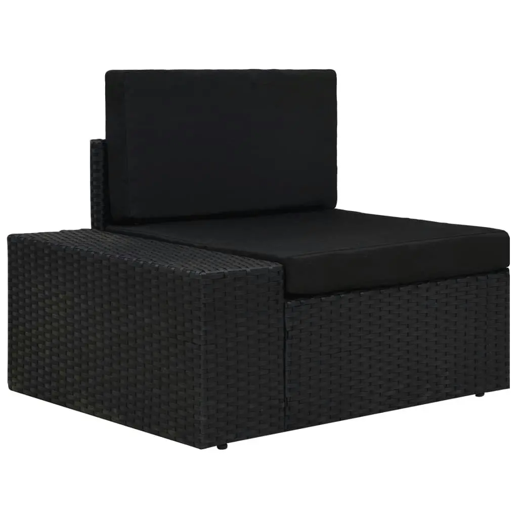 10 Piece Garden Lounge Set Poly Rattan Black 3054583